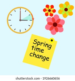 Illustration vector spring forward time