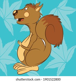 Illustration vector squirrel in cartoon style for fashion design or other products.