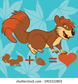 Illustration vector squirrel in cartoon style for fashion design or other products.