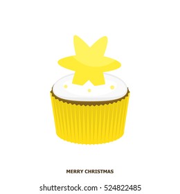 Illustration vector of star cupcake.