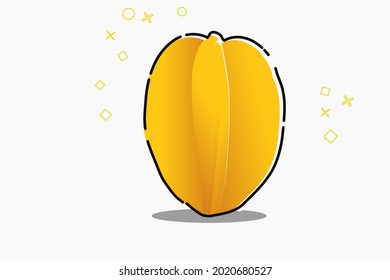 illustration vector of star fruit modern flat design style, perfect for kids, nutrition product, apparel and etc