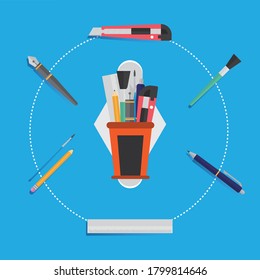 Vector de ilustración de colección estacionaria