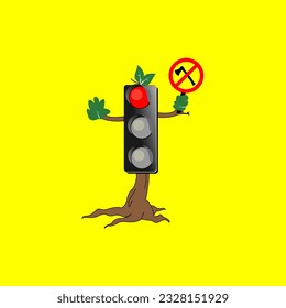 illustration, vector to stop cutting down trees, stop destroying forests, save our earth