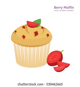 Illustration vector of strawberry muffin. 