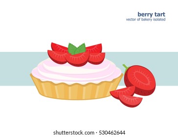 Illustration vector of strawberry tart.