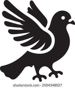 Illustration vector style silhouette of pigeon icon