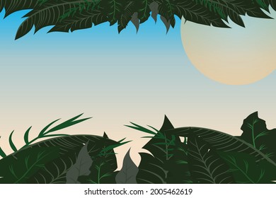 Vector de ilustración de verano con atmósfera salvaje