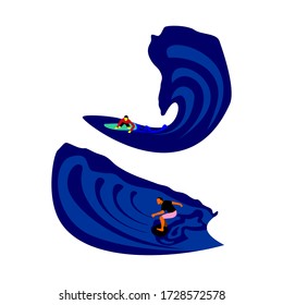 illustration vector Surfer on Blue ocean