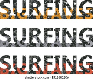 illustration vector surfing slogan graphic design for t shirt