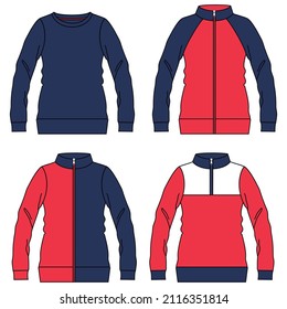 Illustration vector sweatshirt silhouette with colors and background fashion design