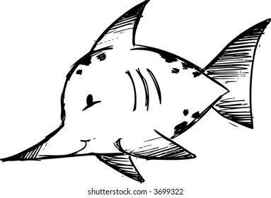 ilustração Vetor Espada Peixe Esboço