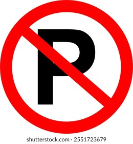 illustration or vector symbol of no parking sign. no parking of motorbikes or cars