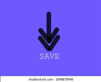 Illustration vector symbol and writing save button modern