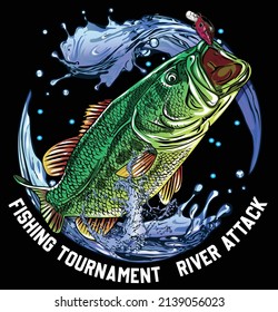 illustration Vector T shirt   bass  fishing fisherman fish vector  sport largemouth  
