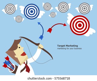 Illustration vector of target marketing as kill two birds with one stone concept 