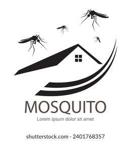illustration vector. Target on mosquito. Mosquitoes carry many disease such as dengue fever, zika disease,enchaphalitits and else.