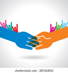 Illustration, vector of teamwork