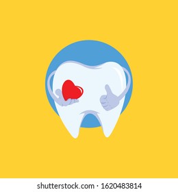 illustration vector of teeth get heart good for mouth health education