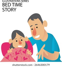 ilustração vetor de contar histórias para dormir