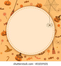 Illustration vector template background  for halloween parties .Blank for your text or message.