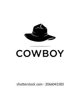 illustration vector template, black cowboy hat logo icon	