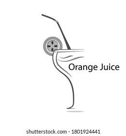 ilustración icono de plantilla vectorial logo de jugo de naranja coctail. Pasos 10