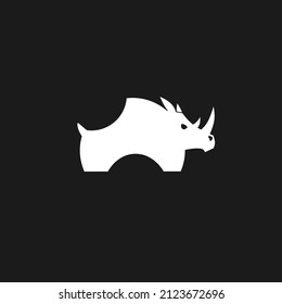 Illustration vector template logo rhino white color