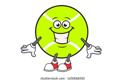 Illustration Vector of tennis ball cartoon characters flat design Perfect for T Shirt design,logo,sticker eps 10