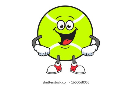 Illustration Vector of tennis ball cartoon characters flat design Perfect for T Shirt design,logo,sticker eps 10