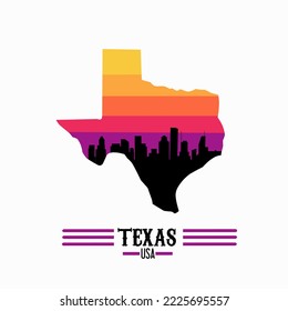 illustration vector of texas city skyline perfect for print,apparel,etc.