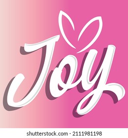 Illustration vector text Joy with petals and gradient background