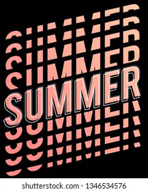 Illustration vector text summer desgin with outline