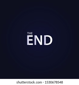 Illustration vector 'the end' text with dark background design. EPS 10