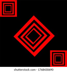 
illustration vector  of three shapes, two in an angular position and one in the middle, in the form of three red rectangles, where one is right inside and so on, the other is inside, diagonally