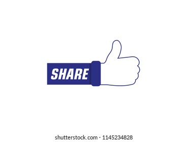 Illustration vector of thumbs up share icon 
