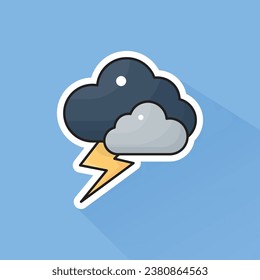 Illustration Vector of Thunder in Flat Design