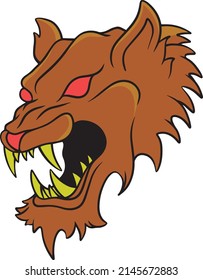 illustration vector of tiger with color brown