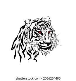 illustration vector of tiger isolated on white background