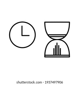 Illustration vector of time icon symbol with line style