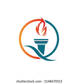 illustration vector of Torch Logo design Template 