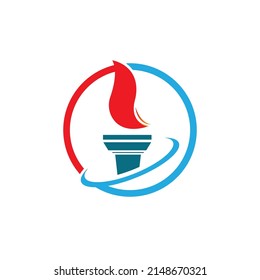 illustration vector of Torch Logo design Template 