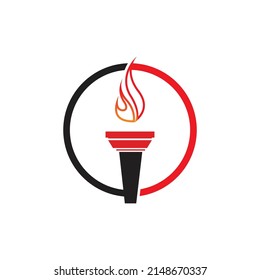 illustration vector of Torch Logo design Template 