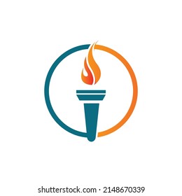 ilustración vector de plantilla de diseño de logotipo de antorcha 