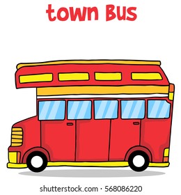 Illustration vector of town bus cartoon design
