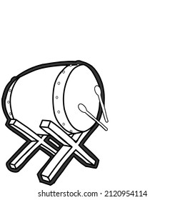 Illustration vector of traditional mosque drum.