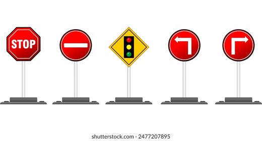 Ilustración Vector de Señales de Tráfico