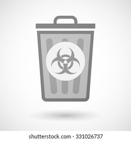Illustration of a vector trash can icon with a biohazard sign