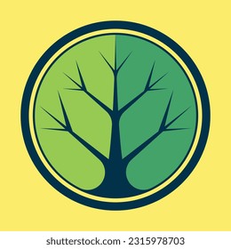 illustration vector tree decoration symbol natural logo babakan picung