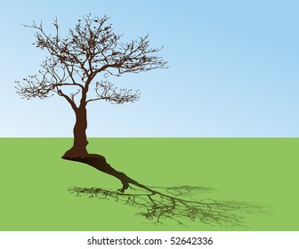 illustration vector of tree on mead