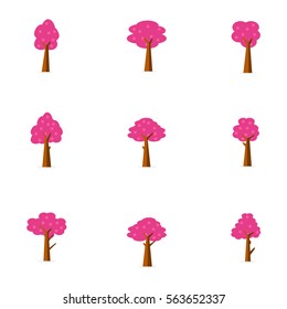 Illustration vector of tree set collection stock